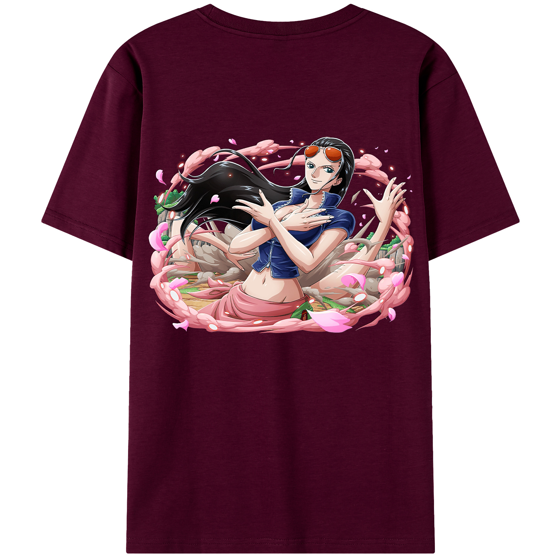 ワンピース ニコ・ロビン ONE PIECE Nico Robin レディース半袖Tシャツ(バックプリント)